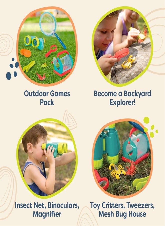 بي. تويز مجموعة ألعاب بي. تويز - مجموعة استكشاف الأطفال - ألعاب خارجية مع شبكة حشرات ومنظار وعدسة مكبرة لمغامرات صيد الحشرات - تتضمن حقيبة ظهر - 4 سنوات فما فوق - Image 3